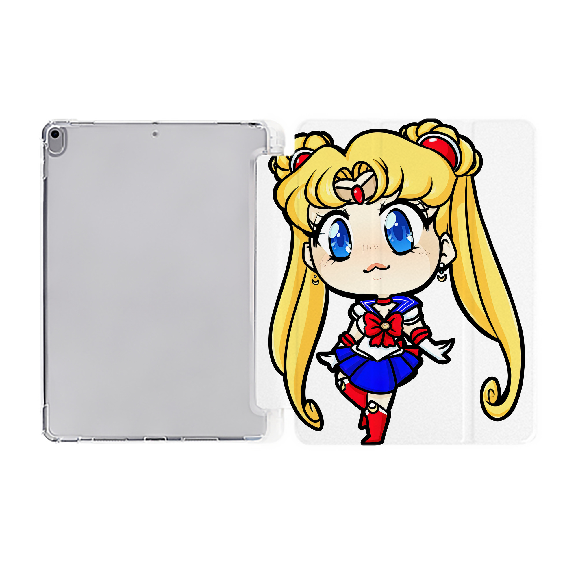 （画像用） 美少女戦士セーラームーン 月野 うさぎ つきの うさぎ Sailor Moon Tsukino Usagi IPad ケース ペン収納付き 三つ折りスタンド PUレザー×シリコン 対応機種9.5/10.5/10.9インチ